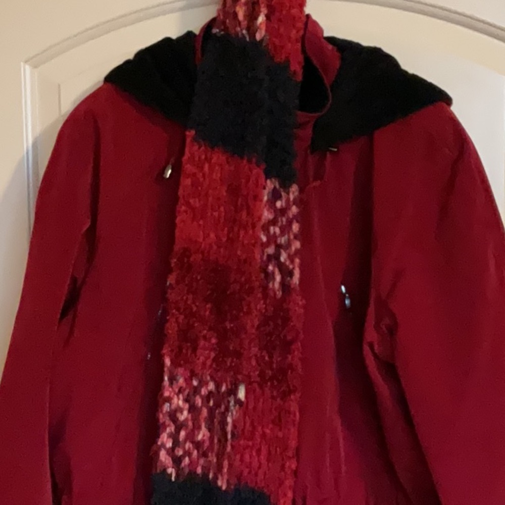 Braetan All Weather Red Coat with Scarf - Size XL